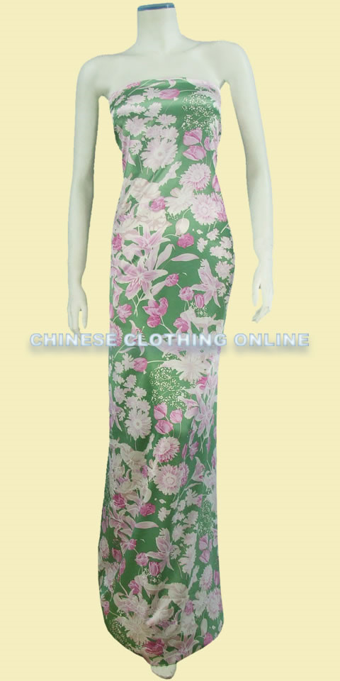 Fabric - Floral Imitation Silk (Multicolor)