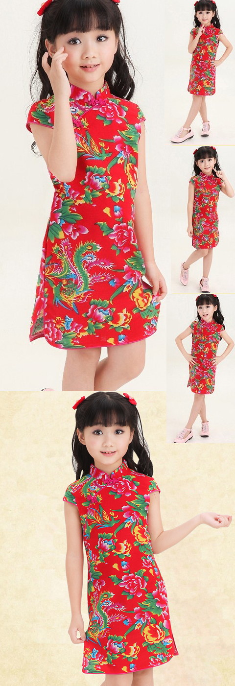 Girl's Floral Cheongsam Dress (RM)