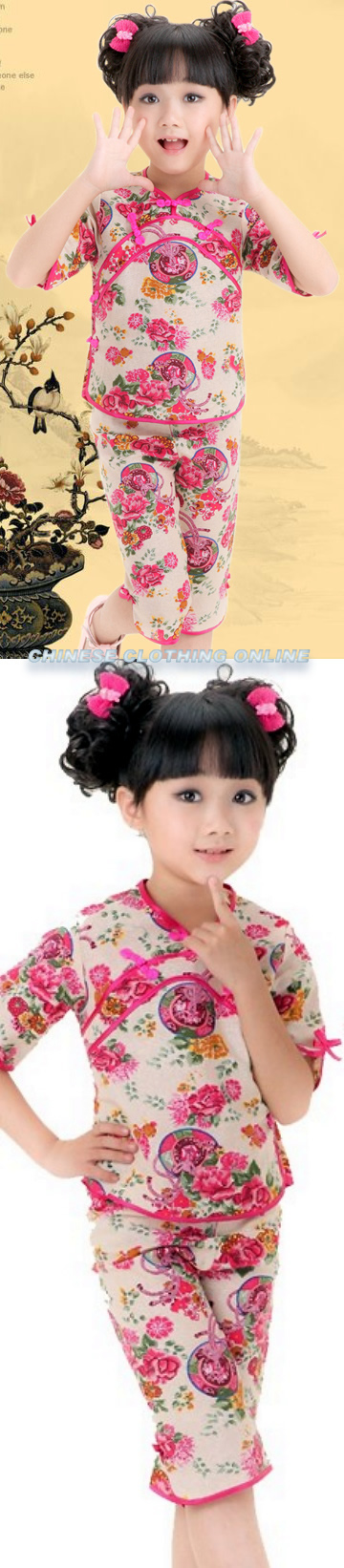 Girl's Floral Mandarin Suit (RM)