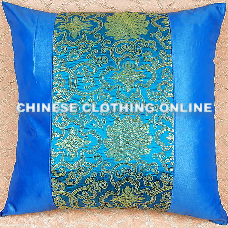 Chinese Ethnic Lotus Embroidery Cushion Cover