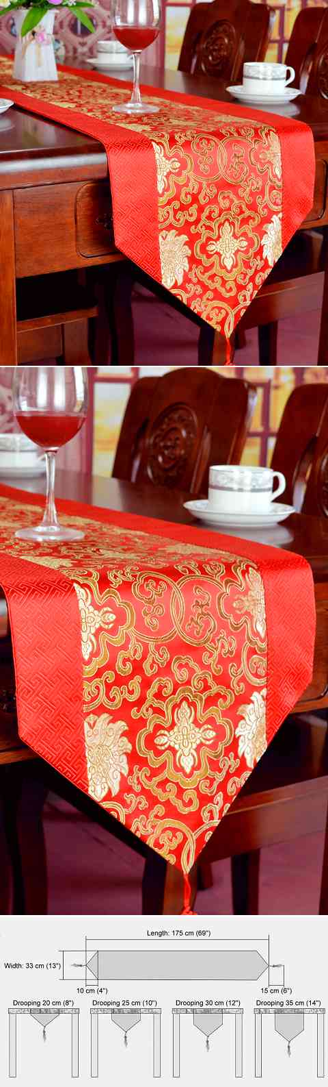 Chinese Ethnic Lotus Embroidery Table Runner (RM)