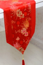Chinese Ethnic Longevity & Chrysanthemum Embroidery Table Runner (RM)