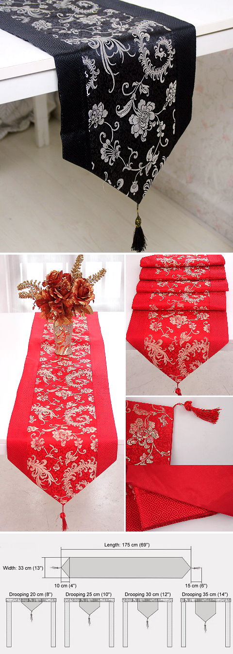 Chinese Ethnic Phoenix Tail Embroidery Table Runner (RM)