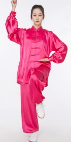 Professional Taichi Kungfu Uniform - Korean Silk - Fuchsia (RM)