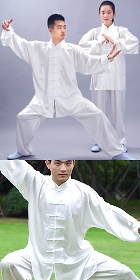 Professional Taichi Kungfu Uniform - Korean Silk - White (RM)