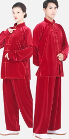 Professional Taichi Kungfu Uniform with Pants - Velvet - Rusty Red (RM)