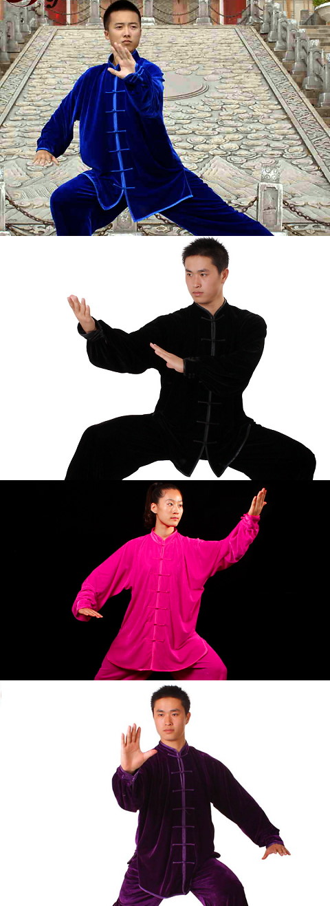 Velvet Mandarin Collar Binding-cuff Kung Fu Jacket / Shirt (CM)