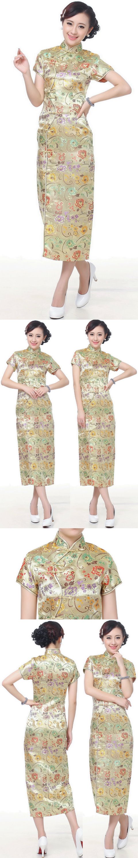 Short-sleeve Long-length Brocade Cheongsam (RM)