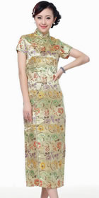 Short-sleeve Long-length Brocade Cheongsam (RM)
