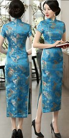 Short-sleeve Long-length Brocade Cheongsam (RM)