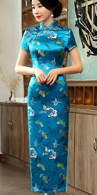 Short-sleeve Long-length Brocade Cheongsam (RM)