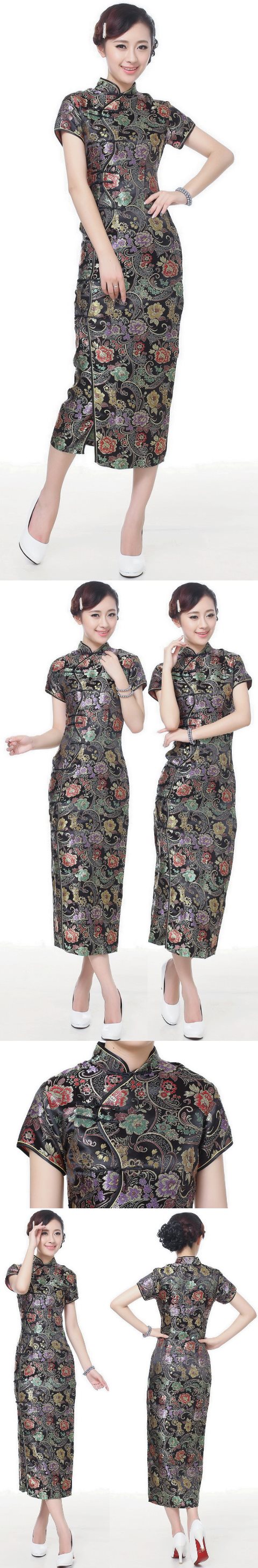 Short-sleeve Long-length Brocade Cheongsam (RM)