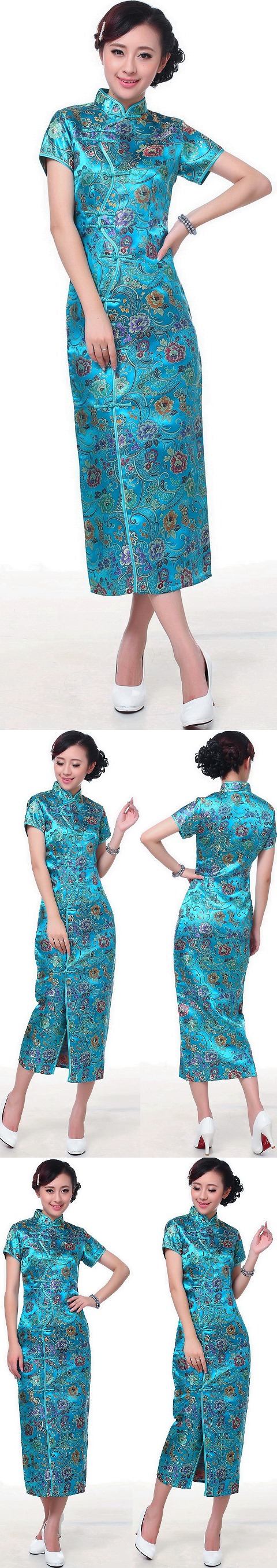 Short-sleeve Long-length Brocade Cheongsam (RM)