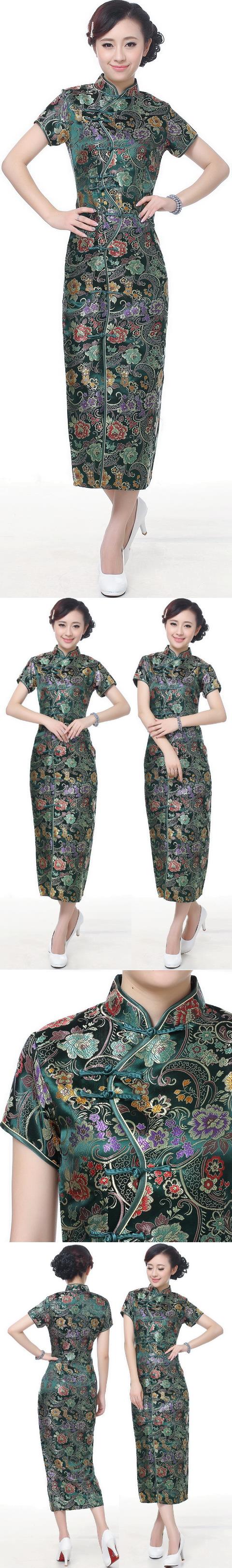 Short-sleeve Long-length Brocade Cheongsam (RM)