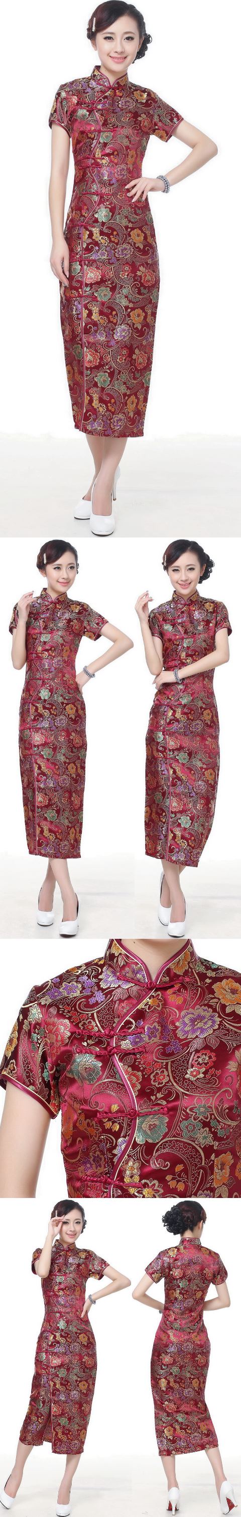 Short-sleeve Long-length Brocade Cheongsam (RM)