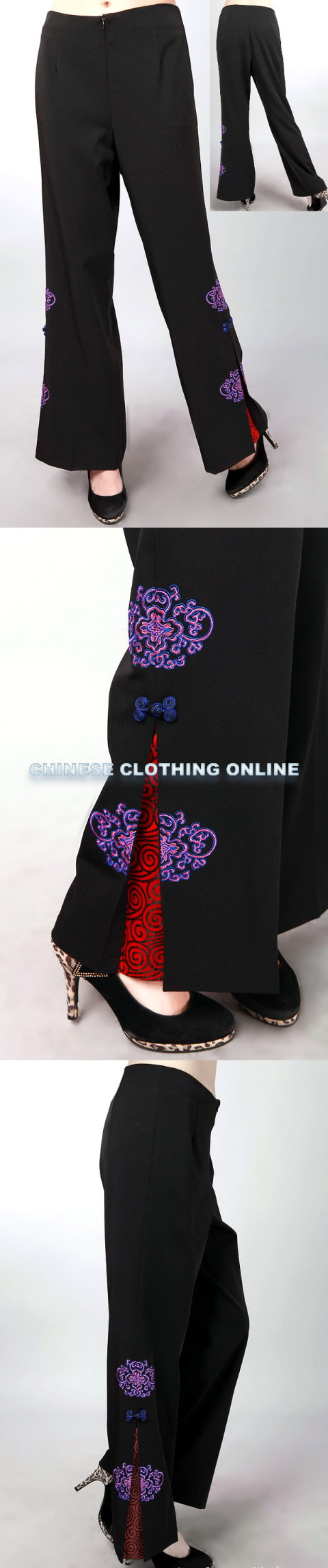 Mandarin Pants w/ Flower and Auspicious Cloud Embroidery (RM)
