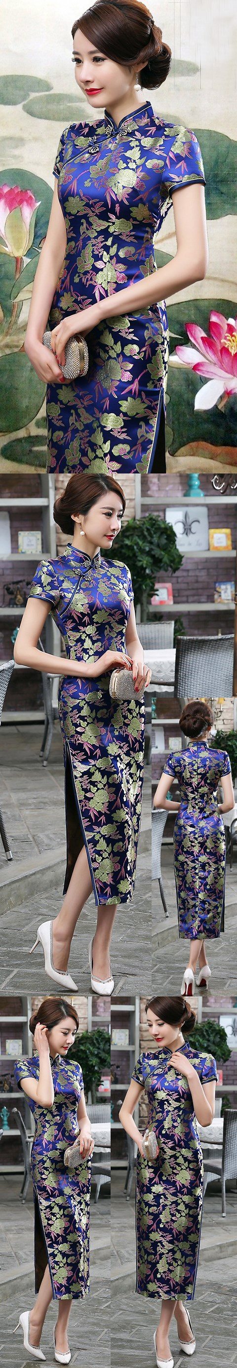 Short-sleeve Long-length Brocade Cheongsam (RM)