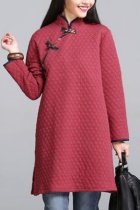 Trendy Ethnic Inclined-front Wadded Coat (RM)