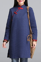 Trendy Ethnic Inclined-front Wadded Coat (RM)
