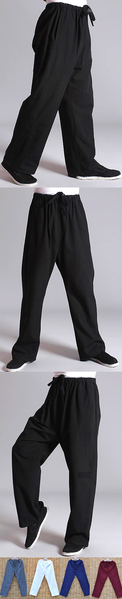 Mandarin Coarse Cotton Loose Straight Pants (RM)