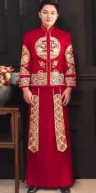 Archaic Dragon Embroidery Bridegroom Suit
