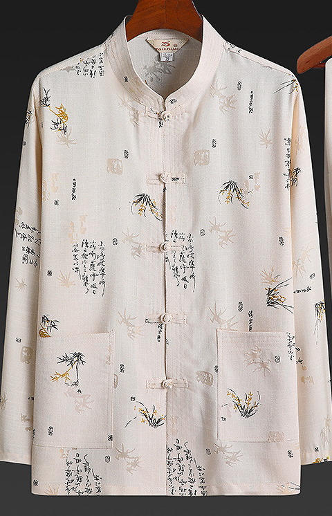 Bamboo Linen Long-sleeve Mandarin Shirt (RM)