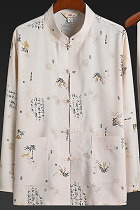 Bamboo Linen Long-sleeve Mandarin Shirt (RM)