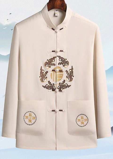 Fu Embroidery Long-sleeve Mandarin Shirt (RM)
