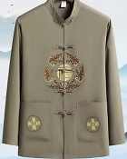 Fu Embroidery Long-sleeve Mandarin Shirt (RM)