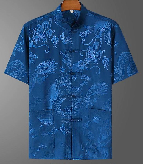 Shadow Dragon Jacquard Mandarin Shirt (RM)