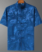 Shadow Dragon Jacquard Mandarin Shirt (RM)