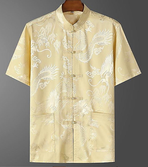 Shadow Dragon Jacquard Mandarin Shirt (RM)