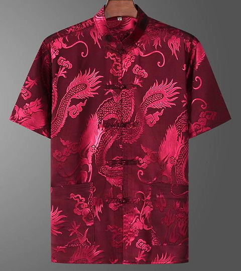 Shadow Dragon Jacquard Mandarin Shirt (RM)