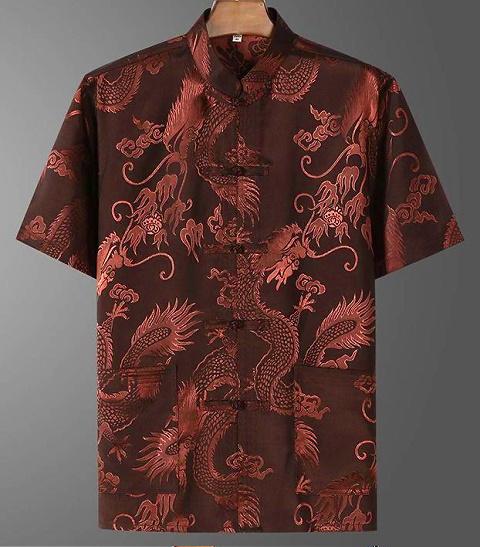 Shadow Dragon Jacquard Mandarin Shirt (RM)