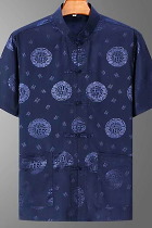 Shadow Blessing/Happiness Jacquard Mandarin Shirt (RM)