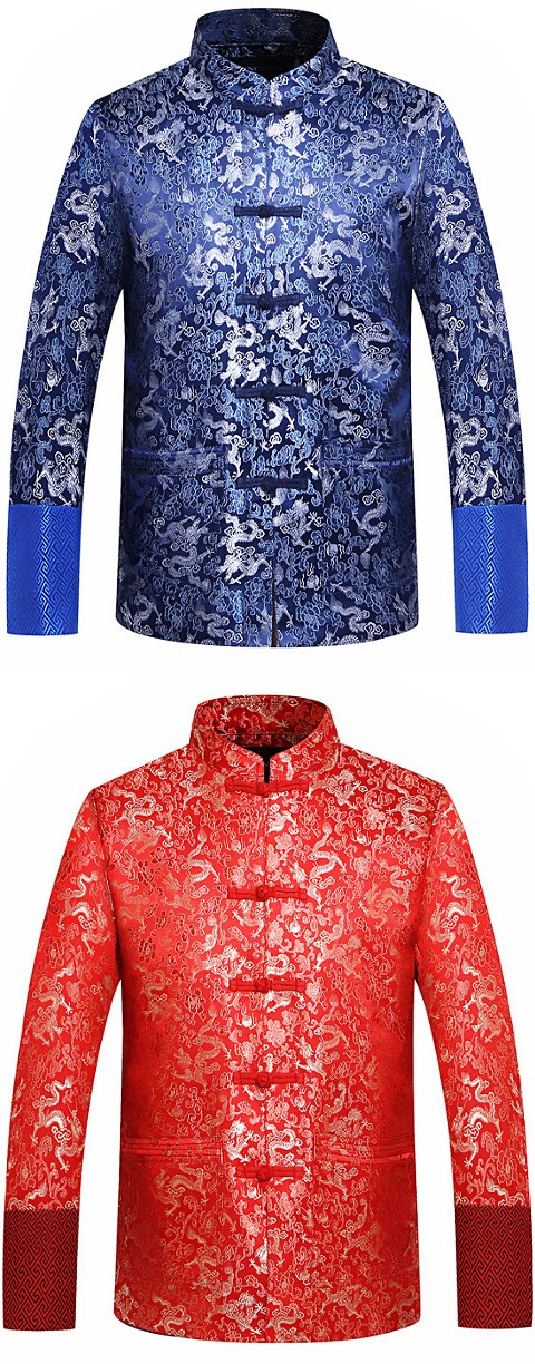 Mandarin Dense Dragon Brocade Jacket (CM)