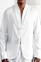 Long-sleeve V-collar Mandarin Shirt (CM)