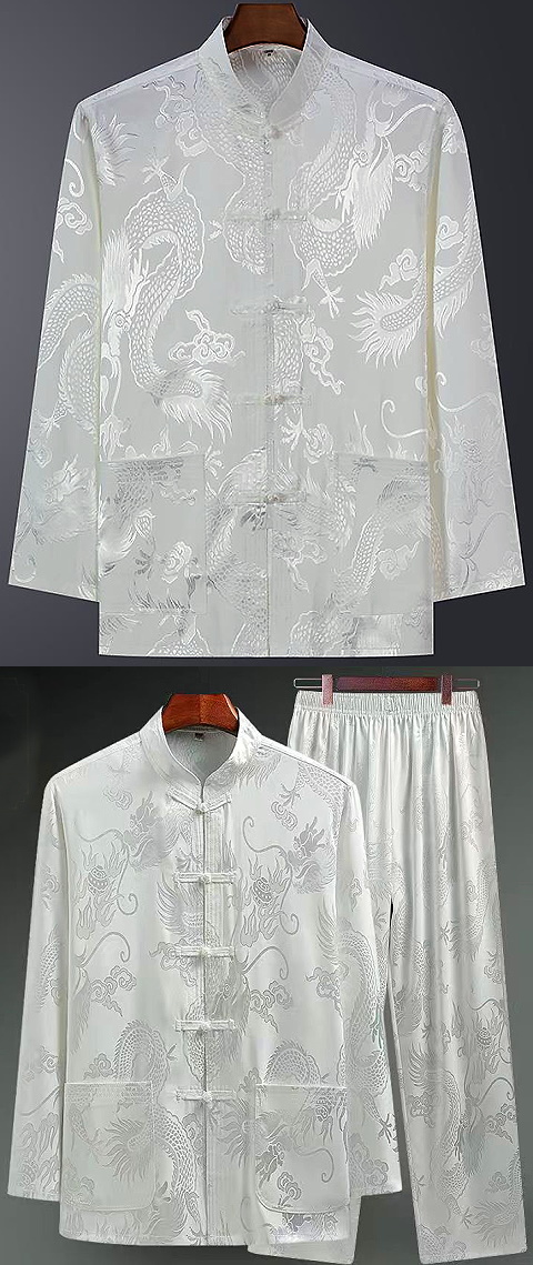 Shadow Dragon Jacquard Mandarin Suit (RM)