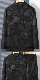 Shadow Dragon Jacquard Mandarin Suit (RM)
