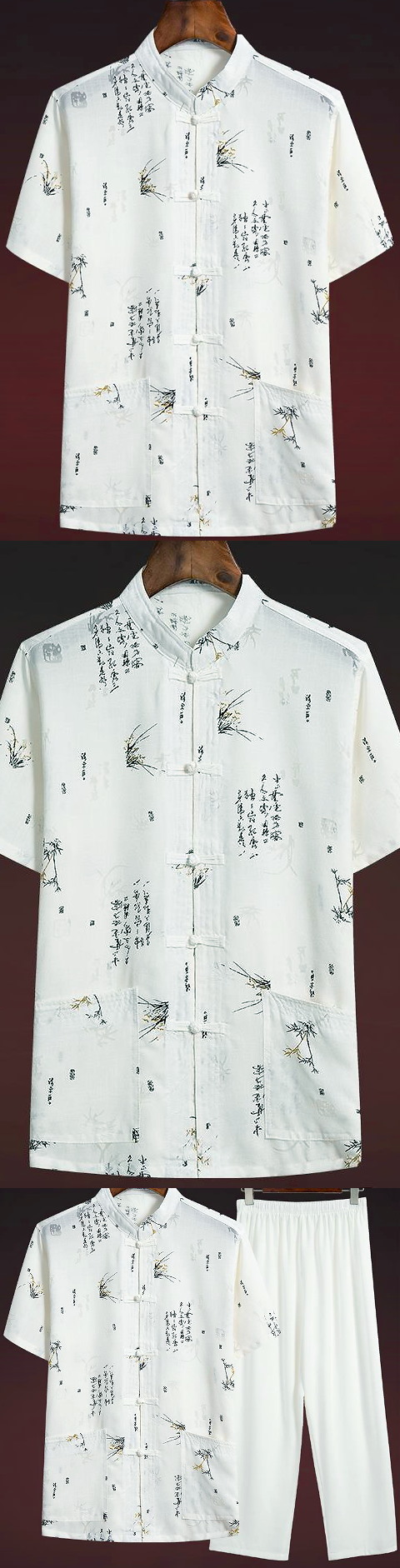 Bamboo Linen Short-sleeve Mandarin Suit (RM)