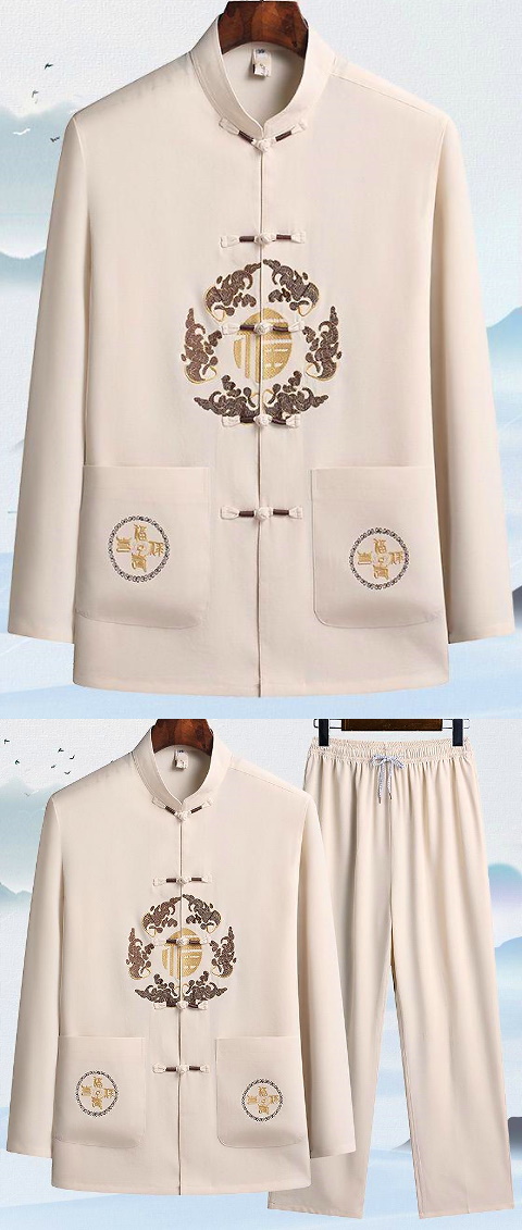 Fu Embroidery Long-sleeve Mandarin Suit (RM)