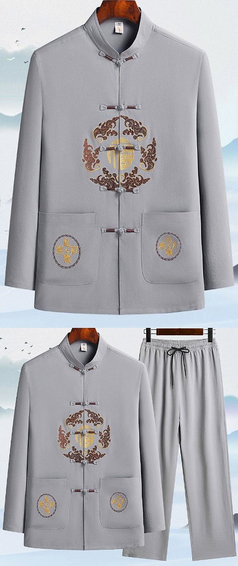 Fu Embroidery Long-sleeve Mandarin Suit (RM)