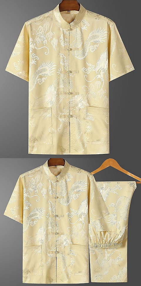 Shadow Dragon Jacquard Mandarin Suit (RM)