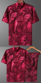 Shadow Dragon Jacquard Mandarin Suit (RM)