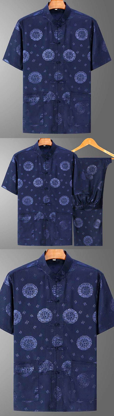 Shadow Blessing/Happiness Jacquard Mandarin Suit (RM)