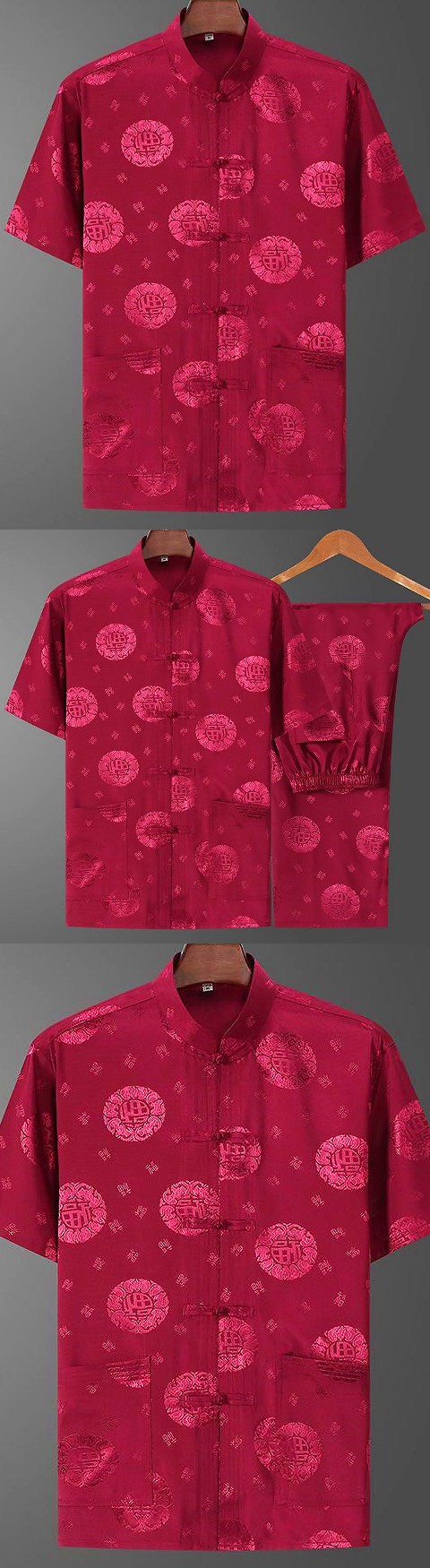 Shadow Blessing/Happiness Jacquard Mandarin Suit (RM)
