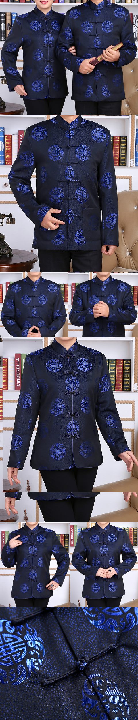 Shou Embroidery Brocade Long-sleeve Mandarin Top (RM)