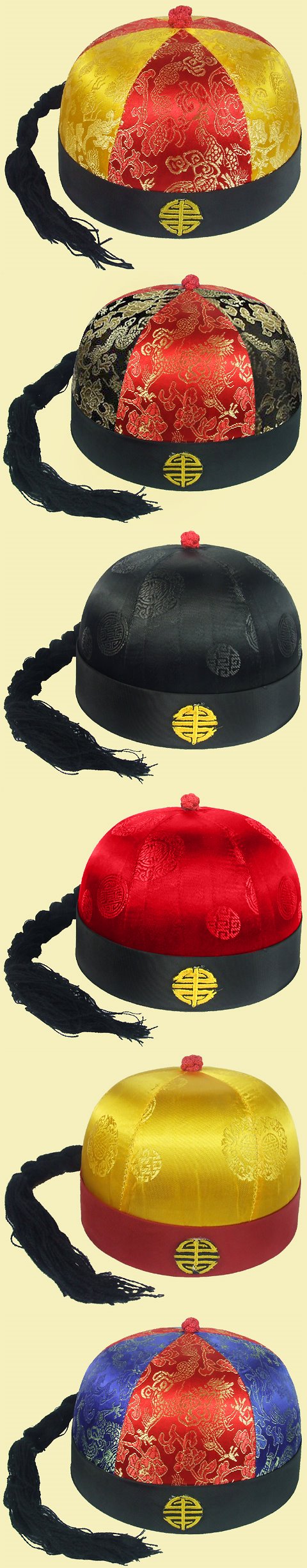 Chinese Skullcap w/ Pigtail for Adults