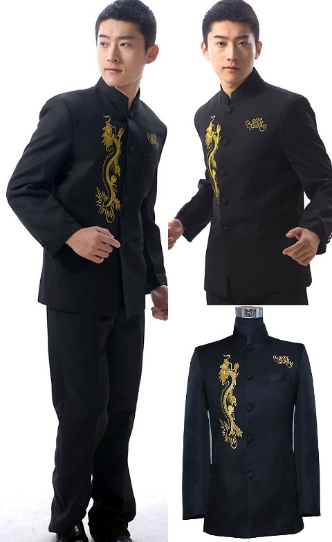 Modernised Mao Suit w/ Golden Dragon Embroidery (RM)