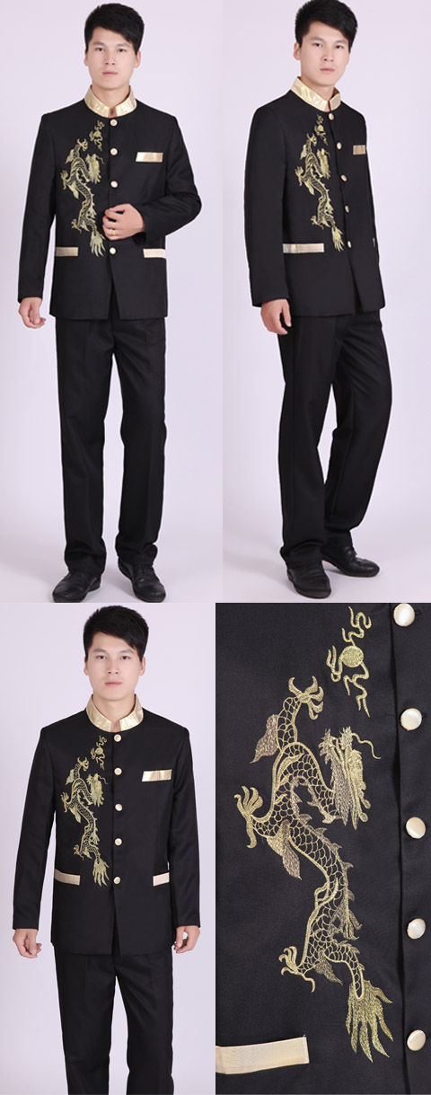 Modernised Mao Suit w/ Golden Dragon Embroidery (RM)